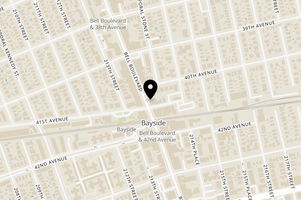 Map showing the location of Krave It Pizza & Sandwich Joint Queens on 40-15 Bell Boulevard in Queens